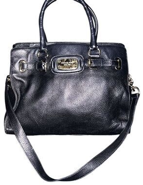 Michael Kors Hamilton East West Black Pebbled Leather Tote Bag 38T1XHMT9L
